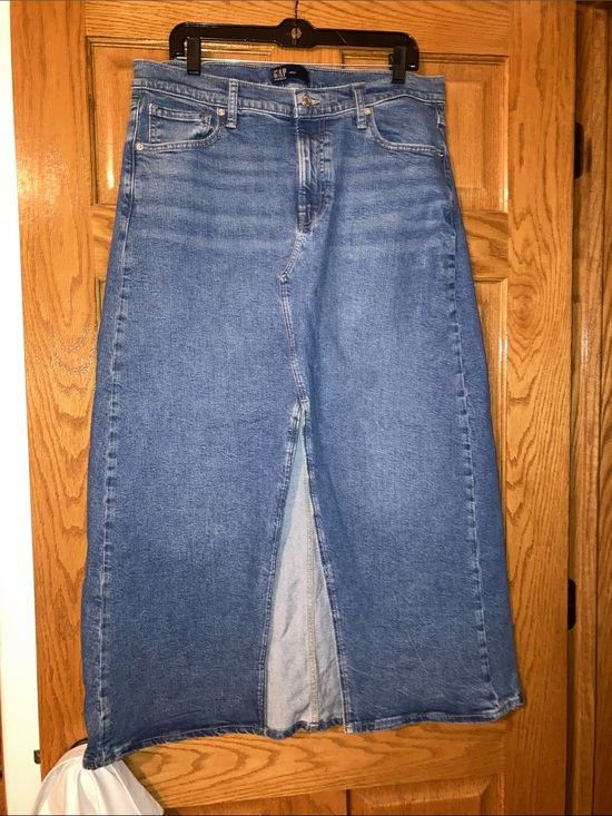 GAP Dresses & Skirts - GAP Blue Denim Maxi Skirt with Front Slit